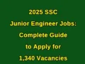 2025 SSC Junior Engineer Job notification